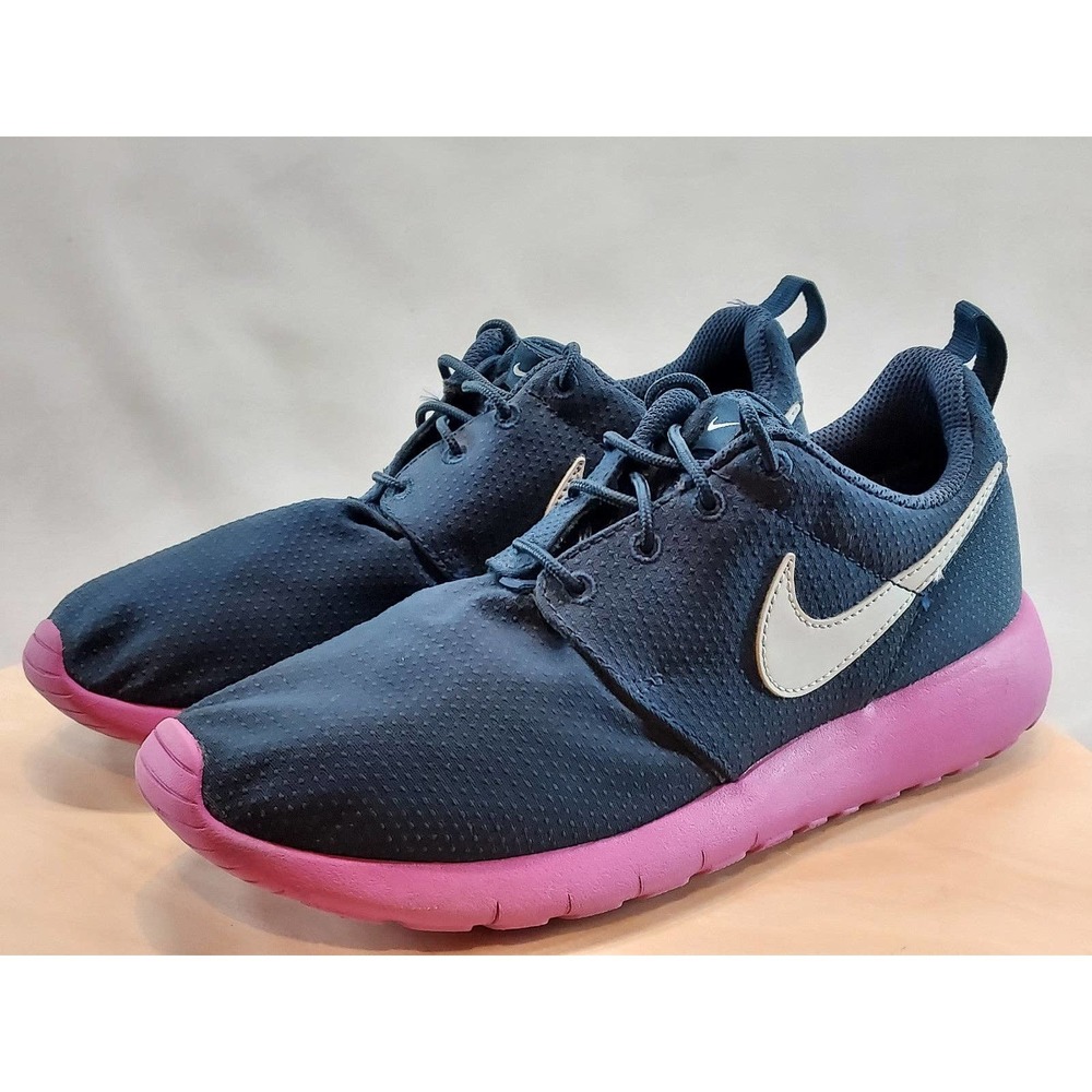 Nike Roshe One Womens Youth Running Shoes Size 5.5Y Blue + Pink